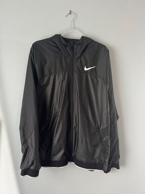 Nike Dri-Fit Black Gray Essential Windbreaker Training Jacket Mens XL